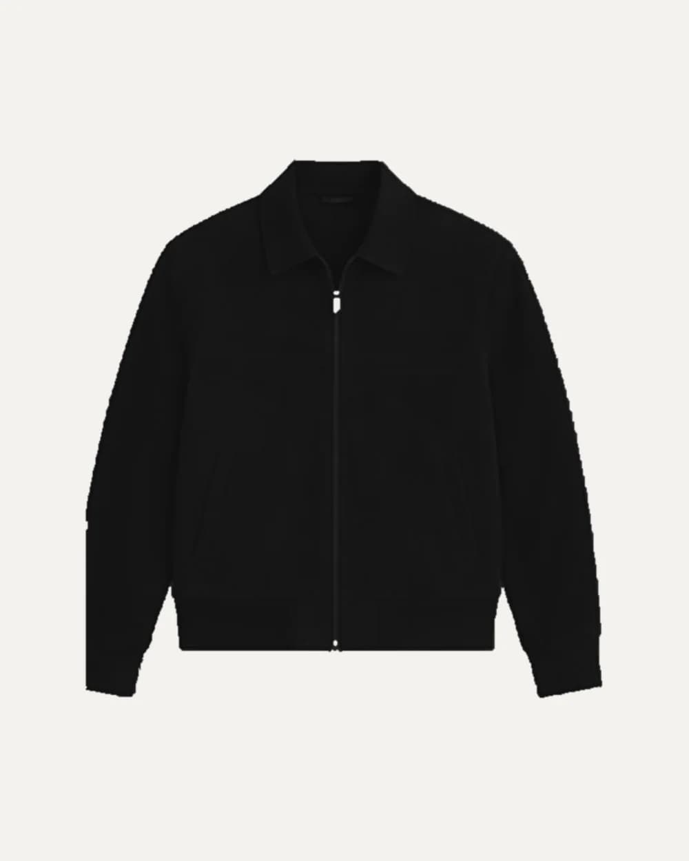 Suede-Effect Bomber Black