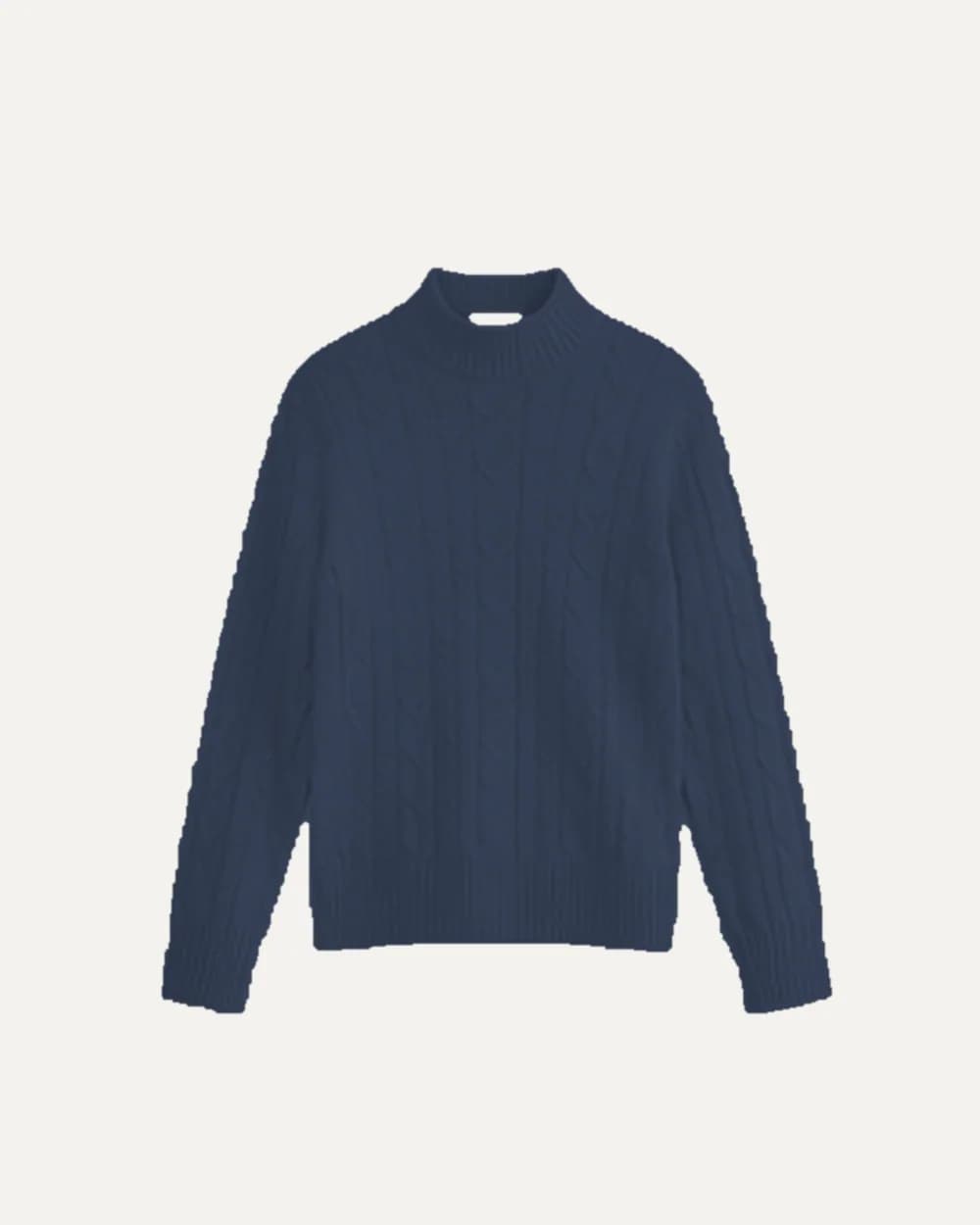 Cable Knit Crew Navy